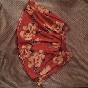 Orange Floral Skirt